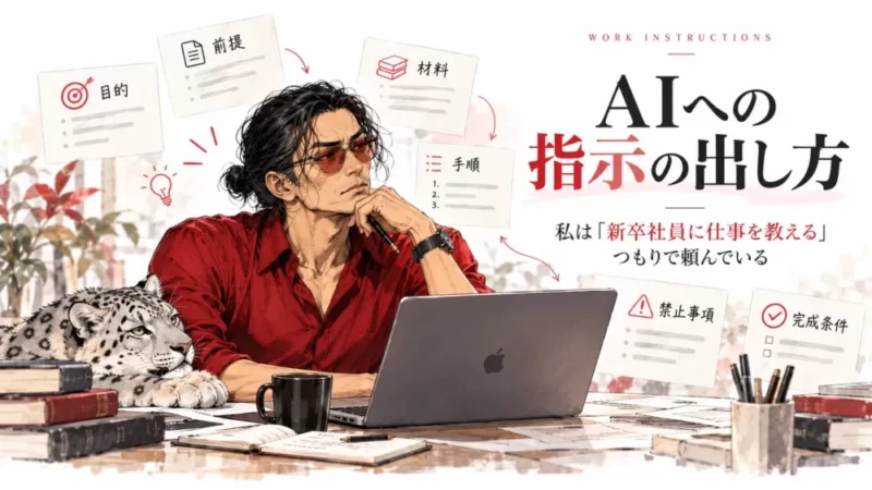 AIへの指示の出し方｜私は「新卒社員に仕事を教える」つもりで頼んでいる