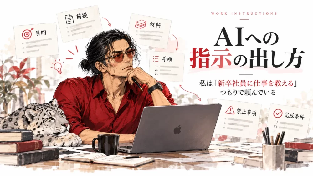 AIへの指示の出し方｜私は「新卒社員に仕事を教える」つもりで頼んでいる
